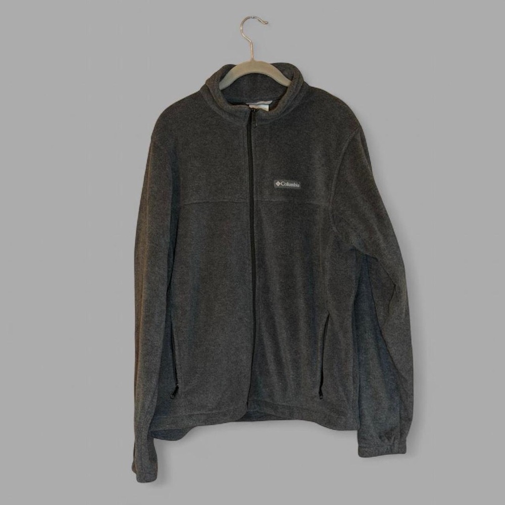 Columbia Men's Charcoal Zip-Up Fleece Jacket Medium